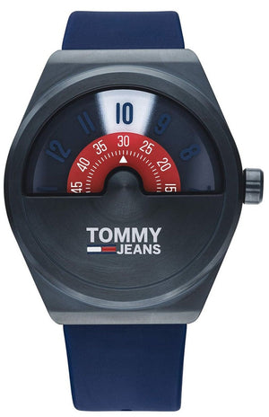 Tommy Hilfiger Monogram Pop Quartz Blue Dial Blue Silicone Strap Watch For Men - 1791775 Authentic Buy Shop Now