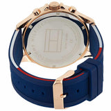 Tommy Hilfiger Bank Multifunction Quartz White Dial Blue Rubber Strap Watch for Men - 1791778 Authentic Buy Shop Now