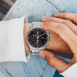 Tommy Hilfiger Trent Quartz Black Dial Silver Steel Strap Watch For Men - 1791805 Authentic Buy Shop Now