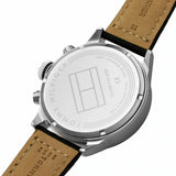 Tommy Hilfiger Trent Chronograph Quartz Black Dial Black Leather Strap Watch For Men - 1791810 Authentic Buy Shop Now