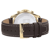 Tommy Hilfiger Parker Chronograph Black Dial Brown Leather Strap Watch For Men - 1791836 Authentic Buy Shop Now
