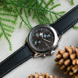Tommy Hilfiger Parker Chronograph Quartz Grey Dial Black Leather Strap Watch For Men - 1791838 Authentic Buy Shop Now