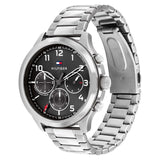 Tommy Hilfiger Asher Chronograph Black Dial Silver Steel Strap Watch For Men - 1791852 Authentic Buy Shop Now