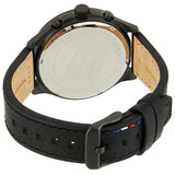 Tommy Hilfiger Asher Chronograph Black Dial Black Leather Strap Watch For Men - 1791854 Authentic Buy Shop Now