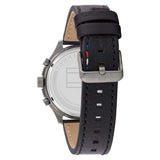 Tommy Hilfiger Asher Chronograph Green Dial Black Leather Strap Watch For Men - 1791856 Authentic Buy Shop Now