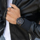 Tommy Hilfiger Aiden Chronograph Black Dial Black Steel Strap Watch For Men - 1791858 Authentic Buy Shop Now