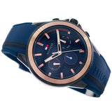 Tommy Hilfiger Aiden Chronograph Blue Dial Blue Silicone Strap Watch For Men - 1791860 Authentic Buy Shop Now