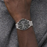 Tommy Hilfiger Larson Chronograph Grey Dial Silver Steel Strap Watch For Men - 1791918 Authentic Buy Shop Now