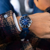 Tommy Hilfiger Larson Chronograph Blue Dial Blue Rubber Strap Watch For Men - 1791920 Authentic Buy Shop Now