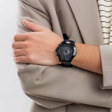 Tommy Hilfiger Larson Chronograph Black Dial Black Rubber Strap Watch For Men - 1791921 Authentic Buy Shop Now