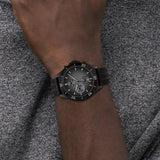 Tommy Hilfiger Larson Chronograph Black Dial Black Rubber Strap Watch For Men - 1791921 Authentic Buy Shop Now