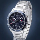 Tommy Hilfiger Jimmy Chronograph Quartz Blue Dial Silver Steel Strap Watch For Men - 1791949 Authentic Buy Shop Now