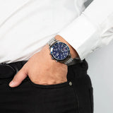 Tommy Hilfiger Jimmy Chronograph Quartz Blue Dial Silver Steel Strap Watch For Men - 1791949 Authentic Buy Shop Now