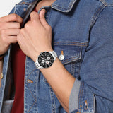 Tommy Hilfiger Jimmy Multifunction Black Dial Silver Steel Strap Watch For Men - 1791950 Authentic Buy Shop Now