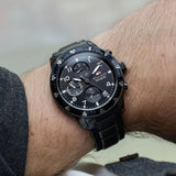 Tommy Hilfiger Jimmy Chronograph Grey Dial Grey Steel Strap Watch For Men - 1791951 Authentic Buy Shop Now