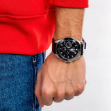 Tommy Hilfiger Larson Chronograph Black Dial Black Leather Strap Watch For Men - 1791984 Authentic Buy Shop Now