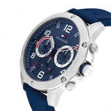 Tommy Hilfiger Blaze Chronograph Blue Dial Blue Rubber Strap Watch For Men - 1792027 Authentic Buy Shop Now