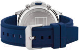 Tommy Hilfiger Blaze Chronograph Blue Dial Blue Rubber Strap Watch For Men - 1792027 Authentic Buy Shop Now