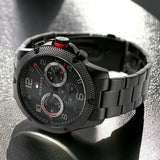 Tommy Hilfiger Blaze Chronograph Black Dial Black Steel Strap Watch For Men - 1792030 Authentic Buy Shop Now