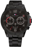 Tommy Hilfiger Blaze Chronograph Black Dial Black Steel Strap Watch For Men - 1792030 Authentic Buy Shop Now