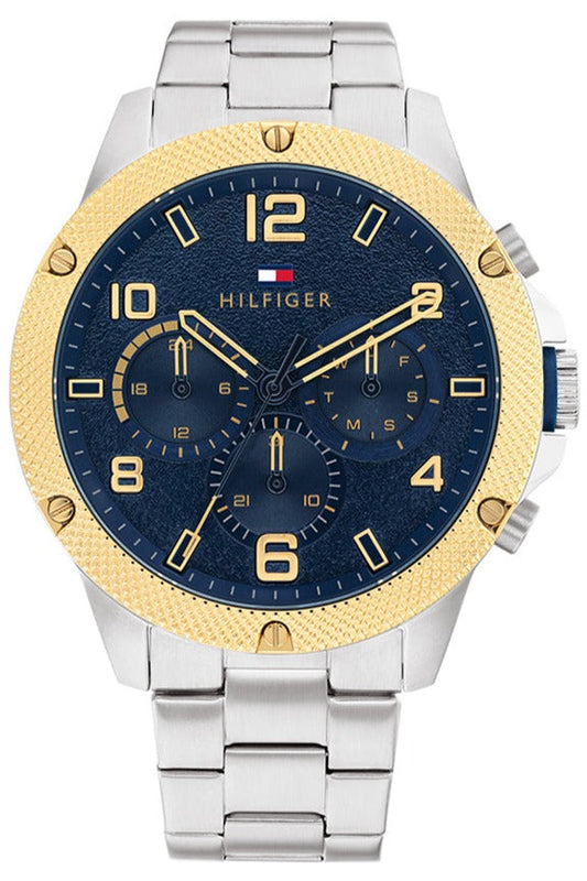 Tommy Hilfiger Blaze Chronograph Blue Dial Silver Steel Strap Watch for Men - 1792031 Authentic Buy Shop Now
