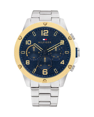 Tommy Hilfiger Blaze Chronograph Blue Dial Silver Steel Strap Watch for Men - 1792031 Authentic Buy Shop Now