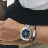 Tommy Hilfiger Lars Chronograph Blue Dial Silver Steel Strap Watch For Men - 1792059 Authentic Buy Shop Now