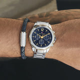 Tommy Hilfiger Lars Chronograph Blue Dial Silver Steel Strap Watch For Men - 1792059 Authentic Buy Shop Now