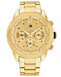 Tommy Hilfiger Lars Chronograph Gold Dial Gold Steel Strap Watch For Men - 1792060 Authentic Buy Shop Now