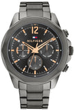 Tommy Hilfiger Lars Chronograph Black Dial Black Steel Strap Watch For Men - 1792061 Authentic Buy Shop Now