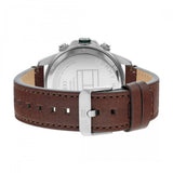 Tommy Hilfiger Lars Chronograph Green Dial Brown Leather Strap Watch For Men - 1792064 Authentic Buy Shop Now