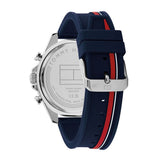 Tommy Hilfiger Clark Chronograph Blue Dial Black Leather Strap Watch For Men - 1792083 Authentic Buy Shop Now