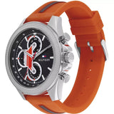 Tommy Hilfiger Clark Chronograph Grey Dial Orange Rubber Strap Watch For Men - 1792084 Authentic Buy Shop Now
