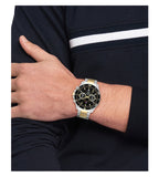 Tommy Hilfiger Jordon Chronograph Black Dial Two Tone Steel Strap Watch For Men - 1792095 Authentic Buy Shop Now