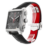 Tag Heuer Monaco Calibre 12 Final Edition Chronograph Grey Dial Black Leather Strap Watch for Men - CAW211J.FC6476 Authentic Buy Shop Now