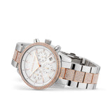 Michael Kors Ritz Chronograph White Dial Two Tone Steel Strap Watch For Women - MK6651 Authentic Buy Shop Now