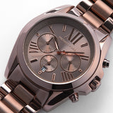 Michael Kors Bradshaw Chronograph Brown Dial Brown Steel Strap Watch For Women - MK6247 Authentic Buy Shop Now