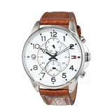 Tommy Hilfiger Dean Quartz Multifunction White Dial Brown Leather Strap Watch for Men - 1791274 Authentic Buy Shop Now