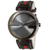 Gucci Interlocking G XL Black Dial Red & Green Leather Strap Watch For Men - YA133206 Authentic Buy Shop Now