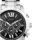 Guess Chronograph Black Dial Silver Steel Strap Watch for Men - W0193G2 Authentic Buy Shop Now
