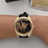Michael Kors Janelle Quartz Black Dial Black Rubber Strap Watch For Women - MK7313 Authentic Buy Shop Now