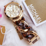 Michael Kors Runway Gold Dial Two Tone Steel Strap Watch for Women - MK4222 Authentic Buy Shop Now