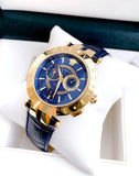 Versace V-Race Multifunction Quartz Blue Dial Blue Leather Strap Watch For Men - VEBV00219 Authentic Buy Shop Now