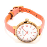 Marc Jacobs Sally White Dial Orange Leather Strap Watch for Women - MBM1355 Authentic Buy Shop Now