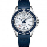 Breitling Superocean II Automatic 42mm White Dial Blue Rubber Strap Watch for Men - A17366D81A1S2 Authentic Buy Shop Now