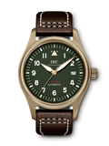 IWC Pilot's Watch Automatic Spitfire Green Dial Brown Leather Strap Watch for Men - IW326802 Authentic Buy Shop Now