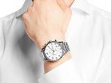 Hugo Boss Aeroliner Chronograph White Dial Silver Steel Strap Watch for Men - 1513182 Authentic Buy Shop Now