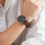 Daniel Wellington Classic Bristol Black Dial Brown Leather Strap Watch For Men - DW00100131 Authentic Buy Shop Now