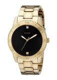 Guess Classic Diamonds Black Dial Gold Steel Strap Watch for Men - W0416G2 Authentic Buy Shop Now