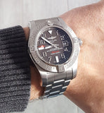 Breitling Avenger II Seawolf 45mm Grey Dial Silver Steel Strap Mens Watch - A1733110/F563 Authentic Buy Shop Now